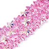 Electroplate Transparent Glass Beads Strands EGLA-Q136-01A-13-1