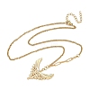 304 Stainless Steel Micro Pave Clear Cubic Zirconia Pendant Necklaces for Women NJEW-Z103-01G-07-4