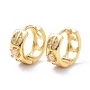 Brass Micro Pave Cubic Zirconia Hoop Earrings ZIRC-P090-06G-1