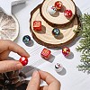 12Pcs 6 Styles Christmas Theme UV Plating Acrylic Round/Cube Beads OACR-YW0003-46-5