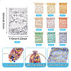 50Pcs 10 Colors Rose Printed Organza Drawstring Bags OP-TA0001-15B-4