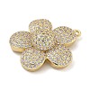 Rack Plating Brass Micro Pave Clear Cubic Zirconia Pendants KK-G515-63G-02-2