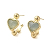 Natural Aquamarine Heart Stud Earrings EJEW-K287-01G-09-1