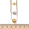 304 Stainless Steel Round Bead Snake Chain 3 Layer Necklaces for Women NJEW-G173-02B-GP-3