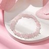 Natural Rose Quartz Beads Kids Bracelets BJEW-JB10611-09-2