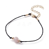 Natural Rose Quartz Beaded Bracelets BJEW-JB05505-03-1