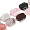 Natural Quartz Crystal/Rose Quartz & Agate/Tourmaline & Indian Agate Beads Strands G-B125-P26-01-1