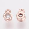 Brass Cubic Zirconia Charms ZIRC-P068-01RG-2