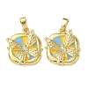 Brass Micro Pave Cubic Zirconia Pendants KK-I371-34G-02-1