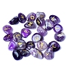 25Pcs Natural Amethyst Viking Runes Engraved Stone PW-WG1414A-01-1