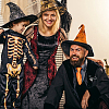 12Pcs Witch Hat and Broom Charm Pendant Brooches JEWB-FH00018-6