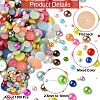 1298Pcs 5 Styles ABS Plastic Imitation Pearl Cabochons SACR-YW0001-66-3