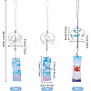 BENECREAT 3Pcs 3 Style Wind Chimes HJEW-BC0001-25-2