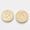 Smooth Surface Alloy Coin Pendants PALLOY-S117-103-1