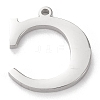 Tarnish Resistant 304 Stainless Steel Letter Pendant Rhinestone Settings LS-STAS-J028-01C-2