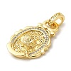 Rack Plating Brass Micro Pave Cubic Zirconia with Sea shell Pendants KK-Q795-15A-G-2