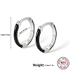 Anti-Tarnish Rhodium Plated Platinum 925 Sterling Silver Enamel Hoop Earrings BS3313-6-1