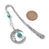 Alloy Moon Pendant Bookmark AJEW-JK00296-03-3