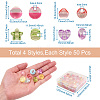  Jewelry 200Pcs 4 Style 1-Hole Transparent Acrylic Buttons TACR-PJ0001-04-3