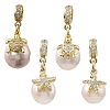 Brass Micro Pave Clear Cubic Zirconia European Dangle Charms PALLOY-JF05895-01-1
