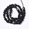 Natural Black Obsidian Beads Strands G-R465-34-2