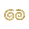 Brass Micro Pave Clear Cubic Zirconia Stud Earrings EJEW-H158-07A-G-4