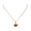 Natural Labradorite Copper Wire Wrapped Planet Pendant Brass Cable Chain Necklaces for Women NJEW-TA00260-04-2