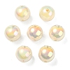 UV Plating Rainbow Iridescent Acrylic Beads OACR-F004-08E-2