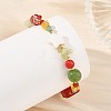 Christmas Gemstone and Natural Pearl Beaded Bracelets for Women BJEW-TA00769-2