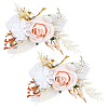 Silk Artificial Flower Boutonniere AJEW-WH0766-59-1