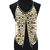 Polyester with PVC Coin Tassel Chest Body Chains for Sexy Dress AJEW-WH0481-477-1