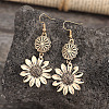 Sunflower Zinc Alloy Dangle Earrings FS-WG9DD1F-02-3
