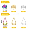 12Pcs 6 Style 201 Stainless Steel Pendants STAS-SZ0002-37-7