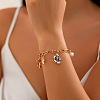 Christmas Alloy Enamel & Plastic Pearl & Iron Charm Bracelets for Women FS-WG51005-02-1