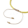 Flower Natural Shell & Glass Seed Braided Bead Bracelets BJEW-JB09921-01-4