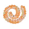 Electroplate Transparent Glass Beads Strands EGLA-Q136-02A-06-2