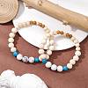 2Pcs Wood Beads Stretch Couples Bracelets BJEW-JB11289-1