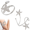 1Pc Alloy with Plastic Pearl Arm Cuff Bangles for Women BJEW-CY0001-14P-1
