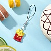 French Fries Glass Seed Beads Pendant Decorations HJEW-MZ00177-2