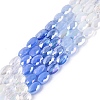 Electroplate Imitation Jade & Opaque & Transparent Glass Beads Strands EGLA-Q135-4x6MM-01B-1