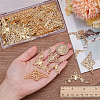 100Pcs 4 Styles Iron Filigree Joiners Links IFIN-PH0002-32-3