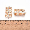 Brass Pave Clear Cubic Zirconia Connector Charms KK-T074-50G-3