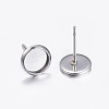 Tarnish Resistant 304 Stainless Steel Stud Earring Settings A-STAS-K131-A-01P-2