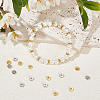 2 Colors Brass Flat Round Spacer Beads KK-BC0014-21B-5