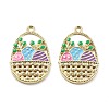 Easter Alloy Enamel Pendants ENAM-E360-01G-02-1