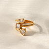 304 Stainless Steel Clear Cubic Zirconia Finger Rings WG2FE91-01-3