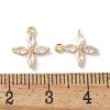 Real 18K Gold Plated Brass Cubic Zirconia Charms X-KK-R037-157G-3