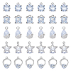 SUPERFINDINGS 30Pcs 5 Styles Alloy Cubic Zirconia Pendants ZIRC-FH0001-48-1