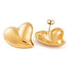Ion Plating(IP) Heart 304 Stainless Steel Stud Earrings for Women EJEW-L272-033G-03-2