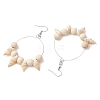 Natural Spiral Shell Dangle Earrings EJEW-JE05803-4
